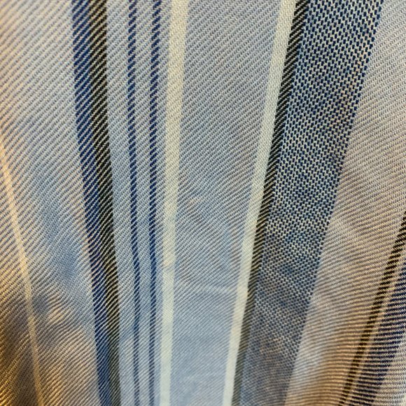 a.n.a Blue, White & Black Striped Crop Top Tie Front Blouse Size Medium - Picture 4 of 7